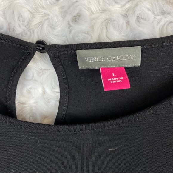 NWT Vince Camuto Lace Bell Sleeve Top Black - Picture 14 of 14